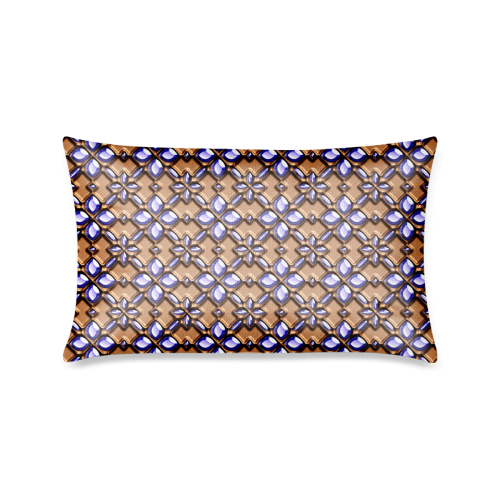 Blue crystal ornament Custom Zippered Pillow Case 16"x24"(One Side Printing)