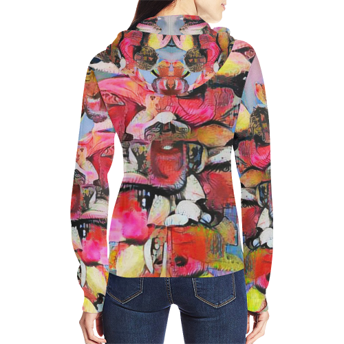 speckled wanting 13b All Over Print Full Zip Hoodie for Women (Model H14)