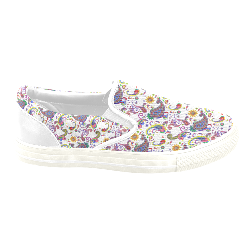 Bright paisley Women's Unusual Slip-on Canvas Shoes (Model 019)
