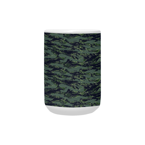 Jungle Tiger Stripe Green Camouflage Custom Ceramic Mug (15OZ)