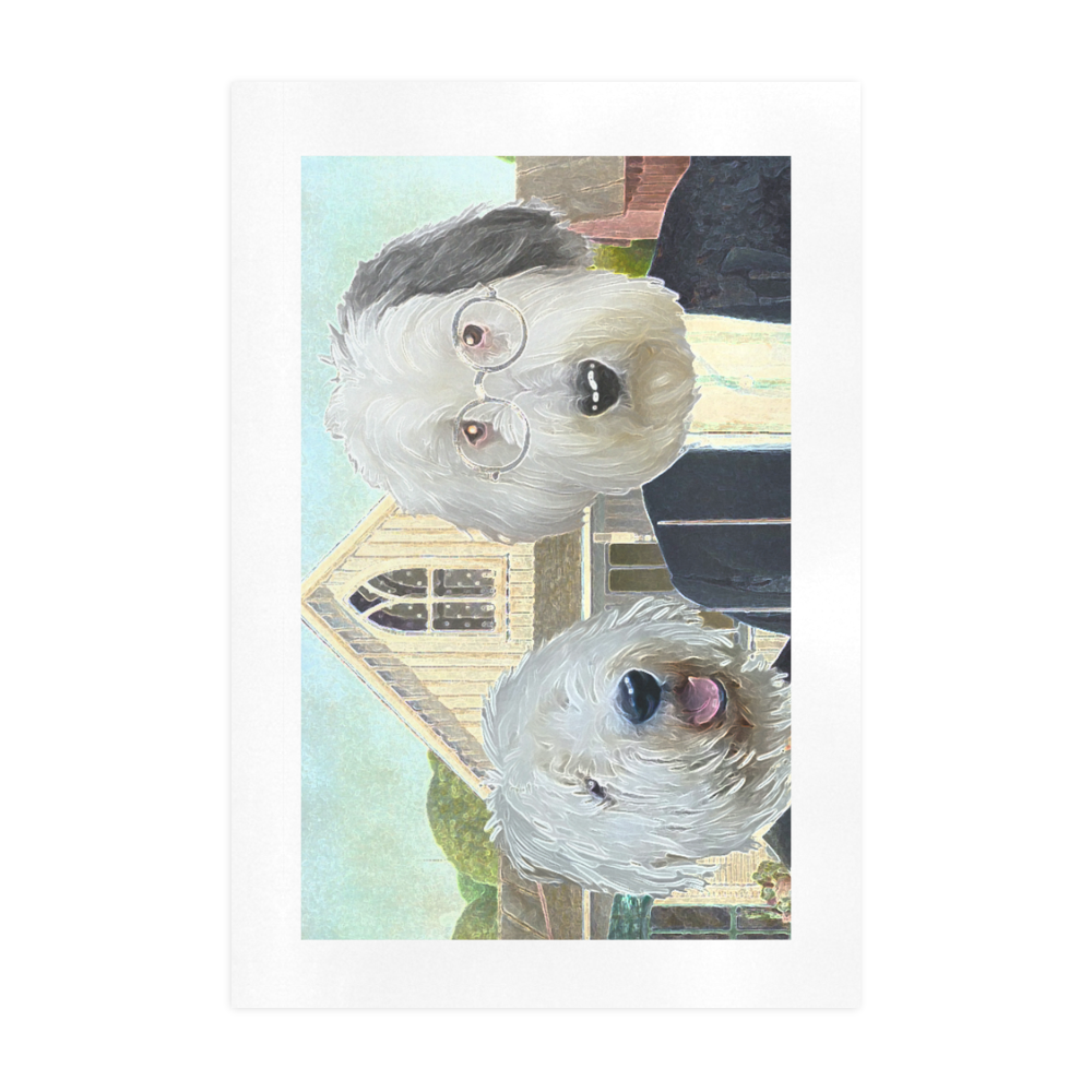 American Gothic Sheepies Art Print 19‘’x28‘’
