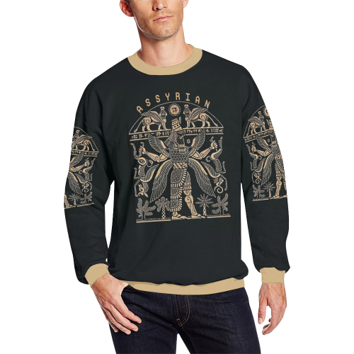 ASSYRIAN Men's Oversized Fleece Crew Sweatshirt (Model H18)