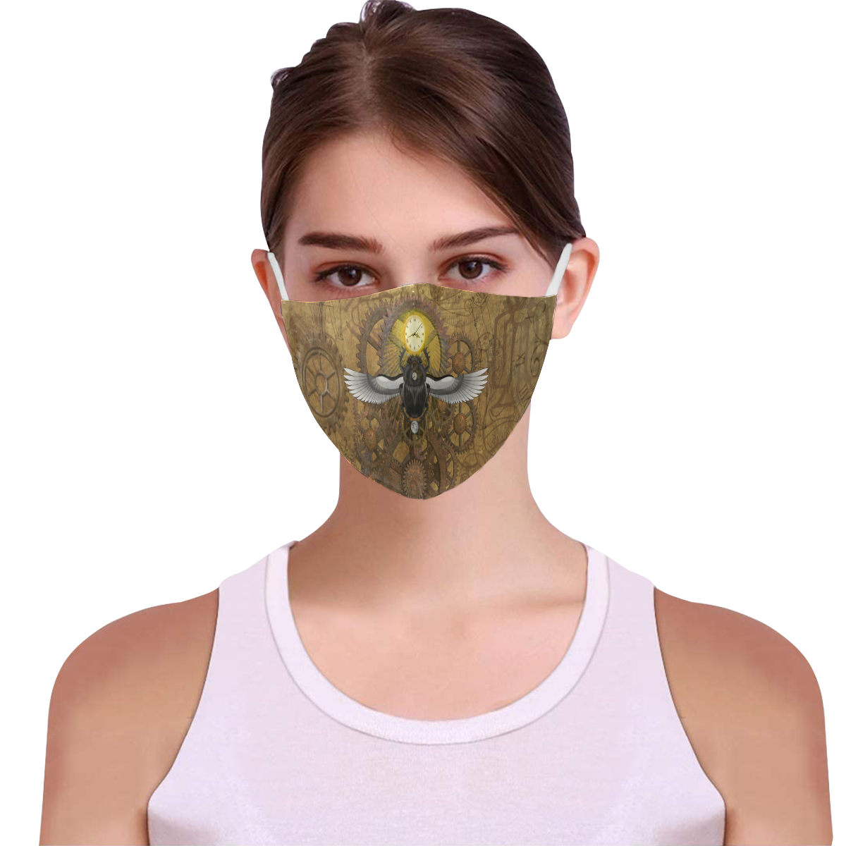 Ancient Egypt Steampunk 3D Mouth Mask with Drawstring (Pack of 10) (Model M04)