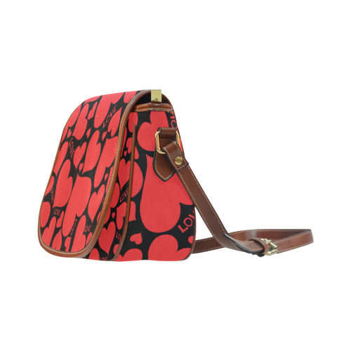 Love Red Hearts Saddle Bag/Small (Model 1649) Full Customization