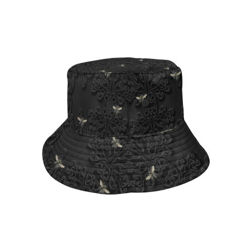 Black Bees and Lace All Over Print Bucket Hat