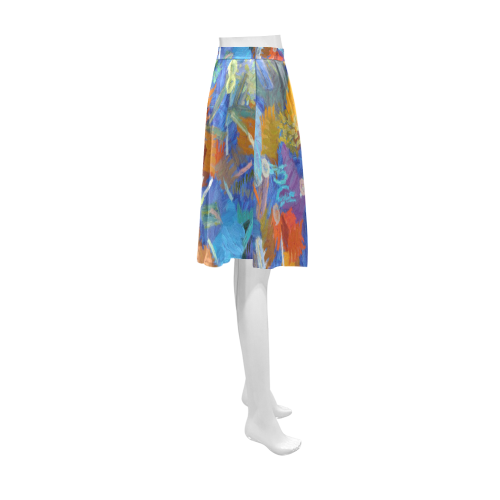 Colorful paint strokes Athena Women's Short Skirt (Model D15)