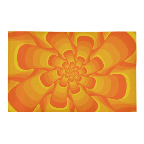 Flower spiral orange Bath Rug 20''x 32''