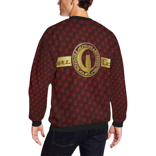 RED DELUXE LCC Men's Oversized Fleece Crew Sweatshirt (Model H18)