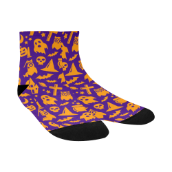 Fun Scary Halloween Pattern Quarter Socks
