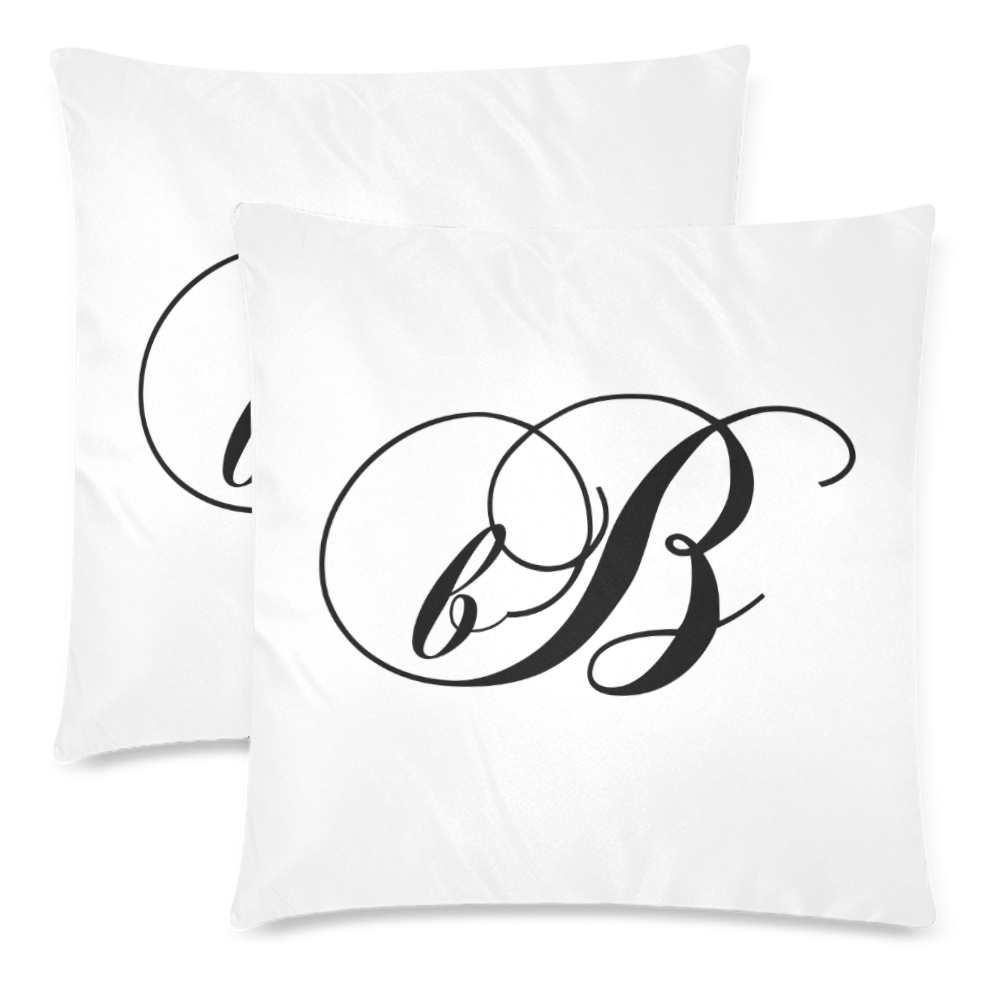 Alphabet B by Jera Nour Custom Zippered Pillow Cases 18"x 18" (Twin Sides) (Set of 2)