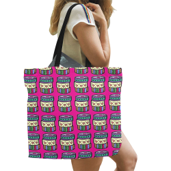 Tape All Over Print Canvas Tote Bag/Large (Model 1699)