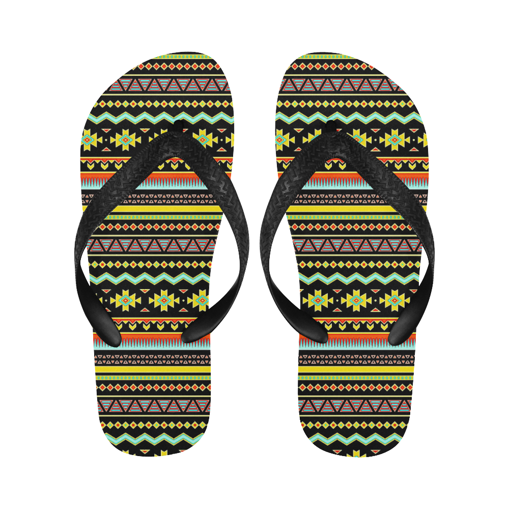 bright tribal Flip Flops for Men/Women (Model 040)