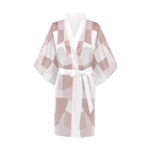 Mauve Beige Mosaic Kimono Robe