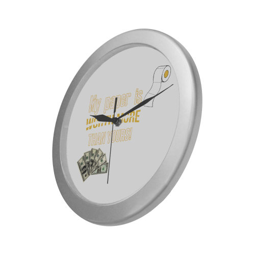 toilet-roll-clock Silver Color Wall Clock