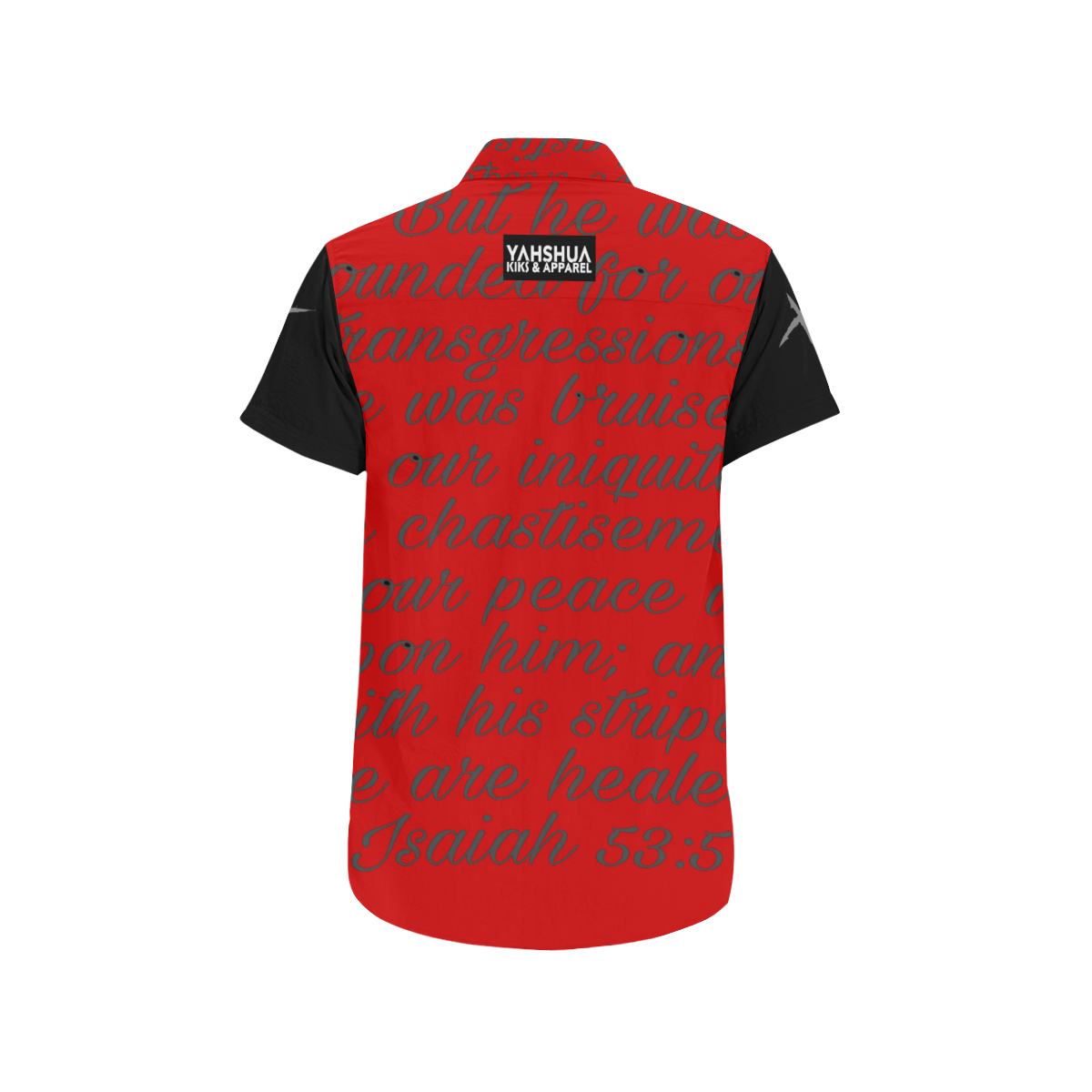 Red/Black Men's All Over Print Short Sleeve Shirt (Model T53)