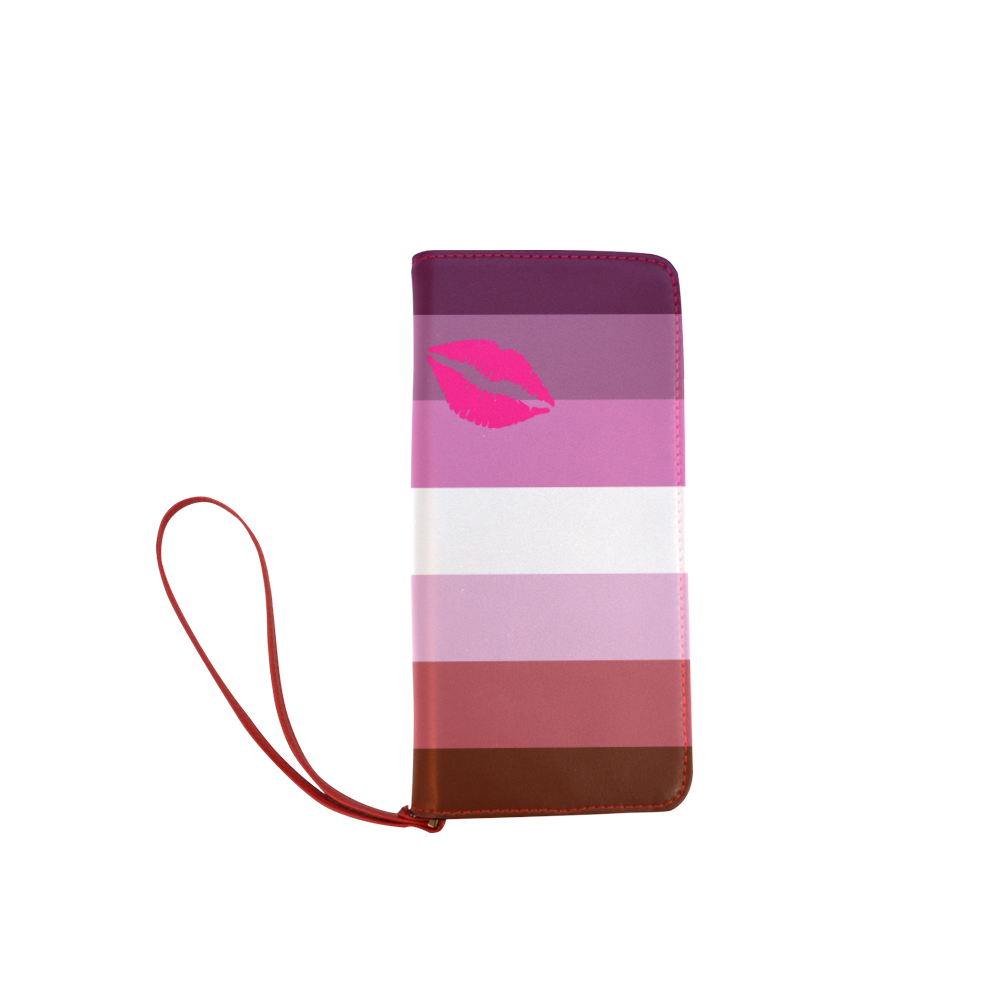 Lipstick Lesbian Flag Women's Clutch Wallet (Model 1637)
