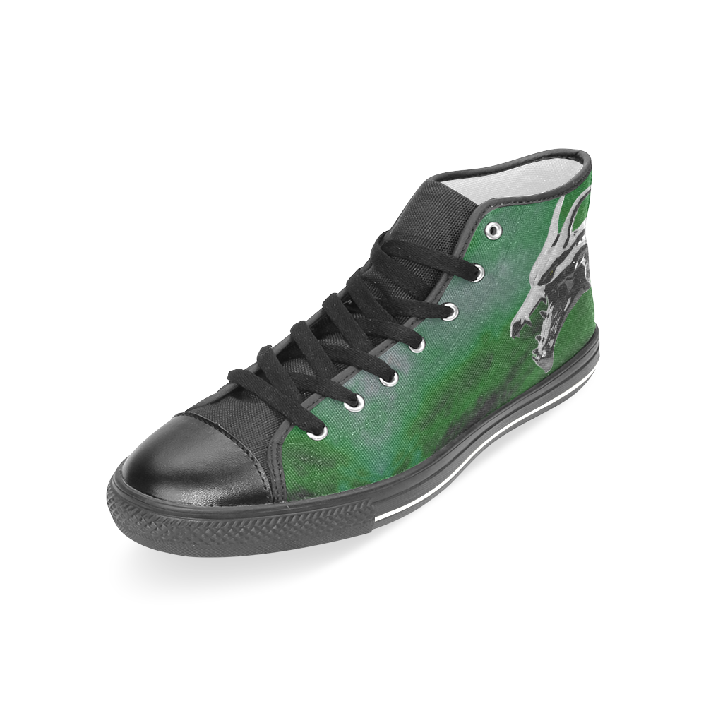 Steel Dragons V1.0 Green Women's Classic High Top Canvas Shoes (Model 017)