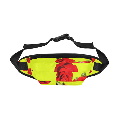 Fairlings Delight's Floral Luxury Collection- Red Rose Fanny Pack/Large 53086a14 Fanny Pack/Large (Model 1676)