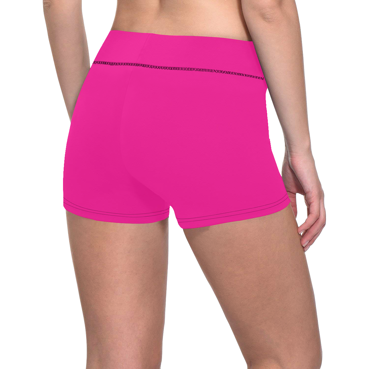 color deep pink Women's All Over Print Short Leggings (Model L28)