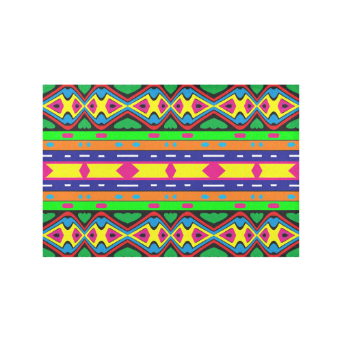 Distorted colorful shapes and stripes Placemat 12’’ x 18’’ (Set of 4)