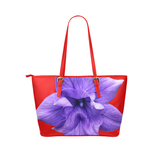Balloon Flower Leather Tote Bag/Large (Model 1651)