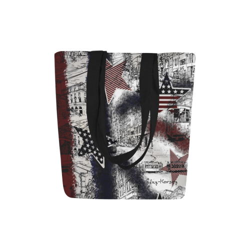 American Town with Stars Design By Me by Doris Clay-Kersey Canvas Tote Bag (Model 1657)