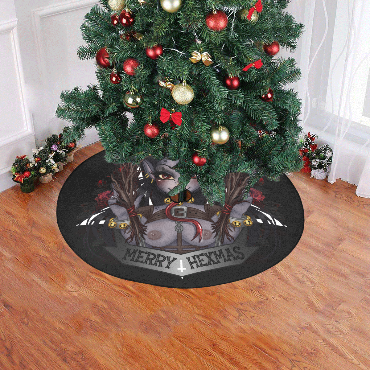 Krampus Christmas Tree Skirt 47" x 47"
