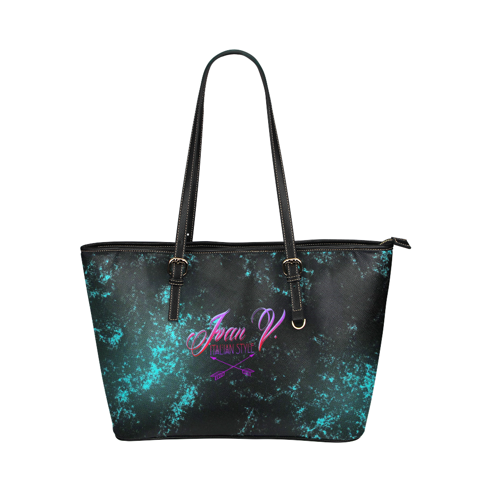 Woman on space, by Ivan Venerucci Italian Style Leather Tote Bag/Small (Model 1651)