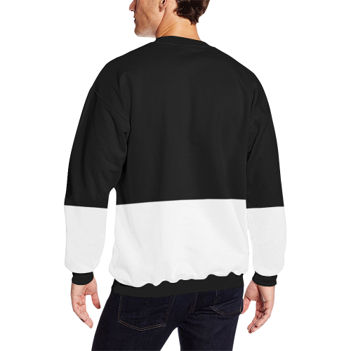 Design12BW Men's Oversized Fleece Crew Sweatshirt (Model H18)