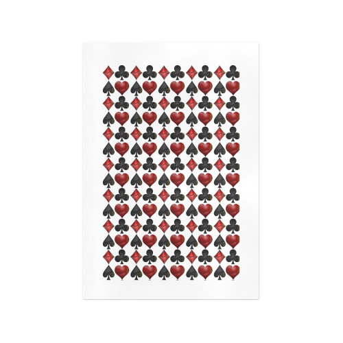 Las Vegas Black and Red Casino Poker Card Shapes Art Print 13‘’x19‘’
