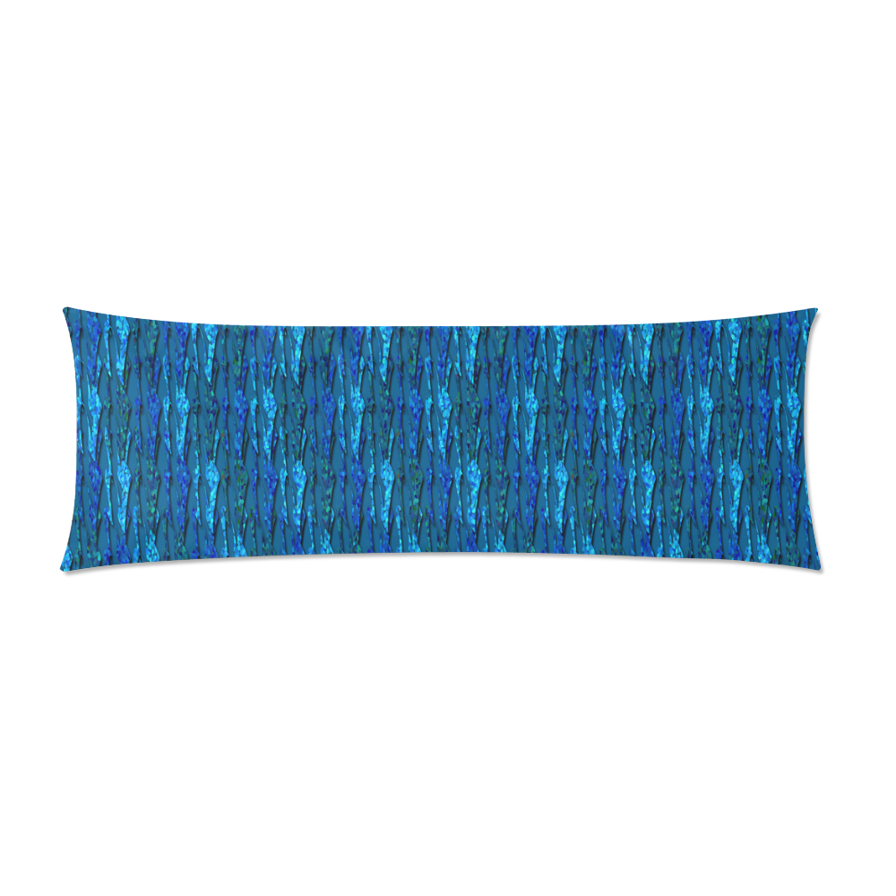 Abstract Scales of Blue Strands Custom Zippered Pillow Case 21"x60"(Two Sides)