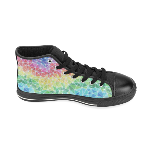 Brain Waves High Top Canvas Shoes for Kid (Model 017)