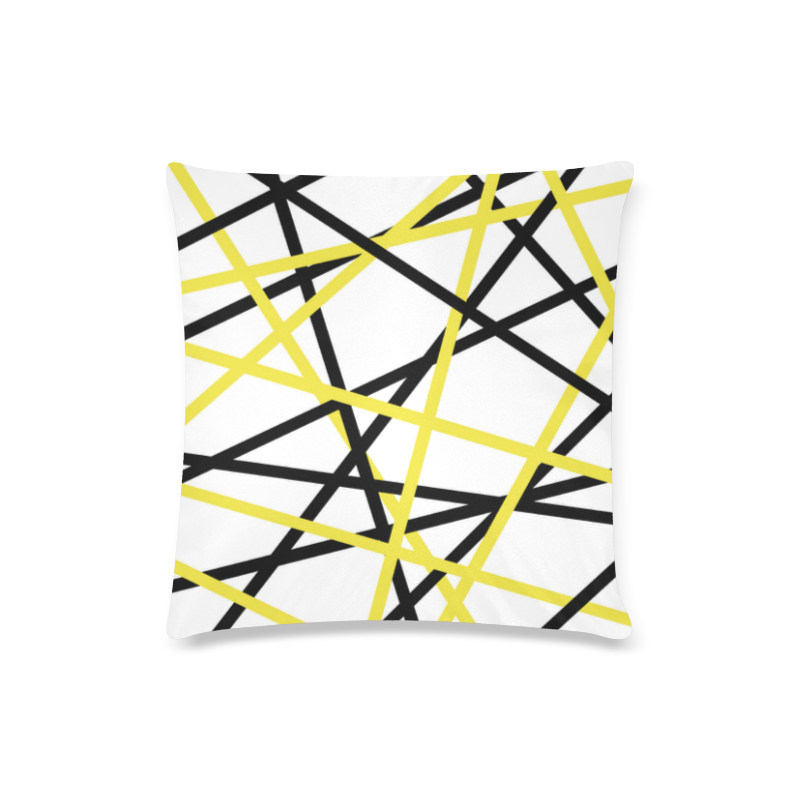Black and yellow stripes Custom Zippered Pillow Case 16"x16"(Twin Sides)