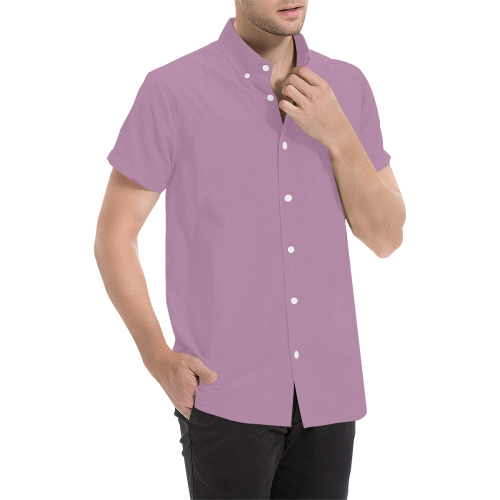 color mauve Men's All Over Print Short Sleeve Shirt (Model T53)