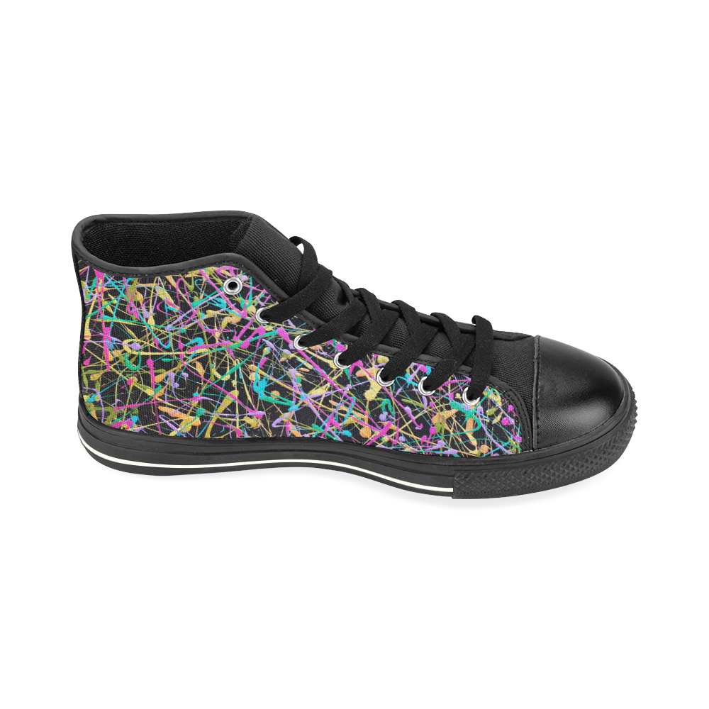 Starlight (Black) High Top Canvas Shoes for Kid (Model 017)