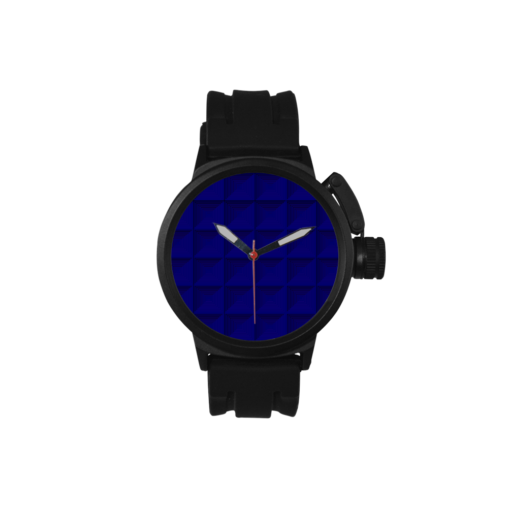 Royal blue multicolored multiple squares Men's Sports Watch(Model 309)