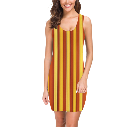 Autumn stripes Medea Vest Dress (Model D06)