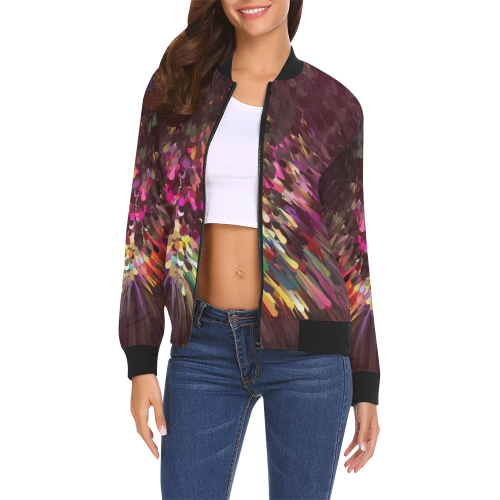 Cologne / Köln Popart by Nico Bielow All Over Print Bomber Jacket for Women (Model H19)
