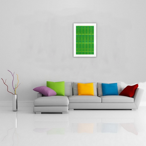 Green gold multicolored multiple squares Art Print 19‘’x28‘’