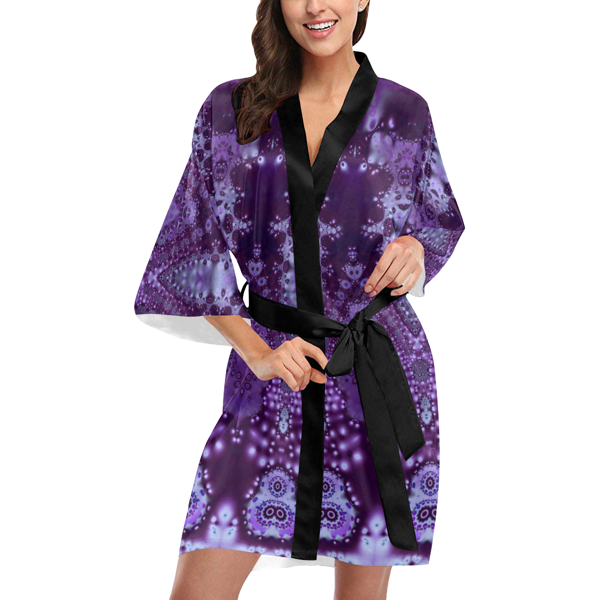 Purple On Ice Kimono Robe