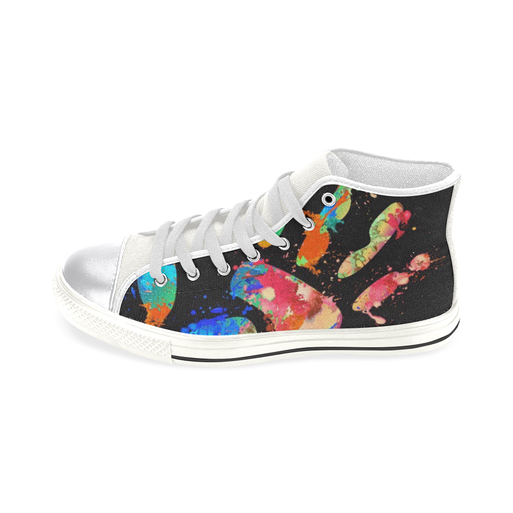 35 Beautiful finger many colors Women's Classic High Top Canvas Shoes (Model 017)
