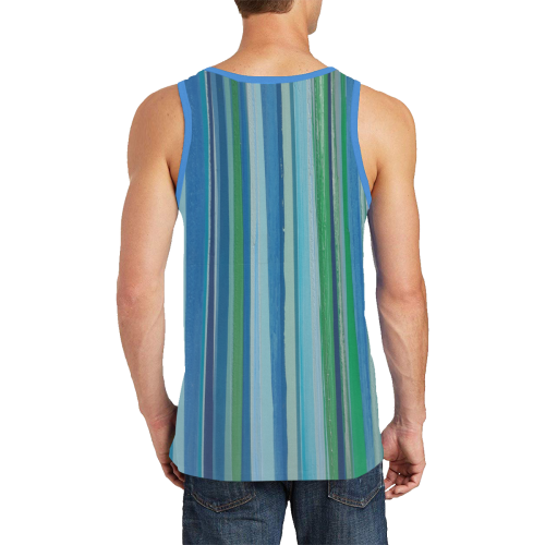 painted stripe Men's All Over Print Tank Top (Model T57)