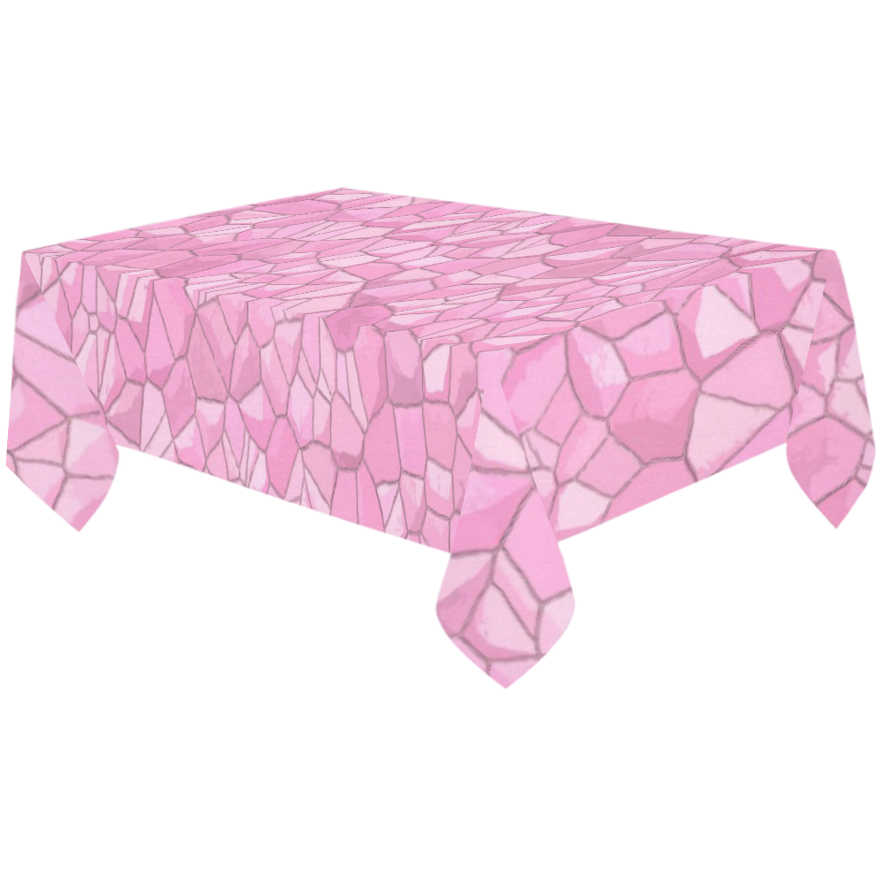 Pink Crystals Cotton Linen Tablecloth 60"x120"