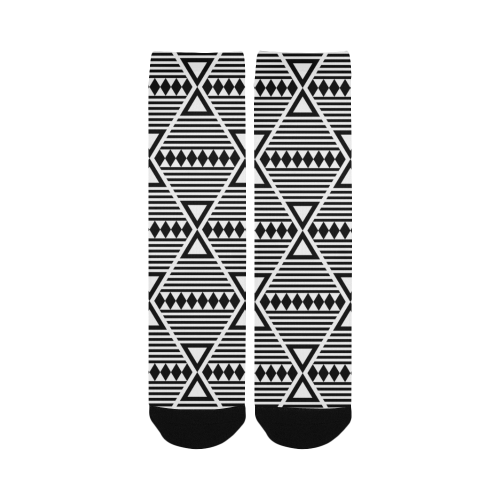 Black Aztec Tribal Women's Custom Socks