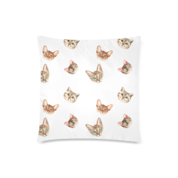 Little Cats Faces Pillow Custom Zippered Pillow Case 18"x18"(Twin Sides)