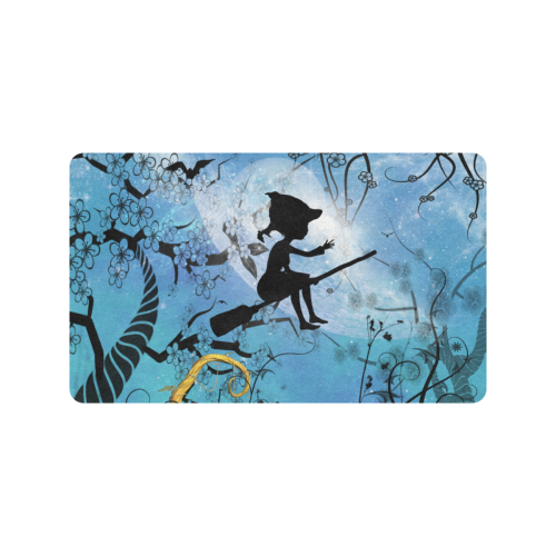 Cute flying witch Doormat 30"x18" (Black Base)