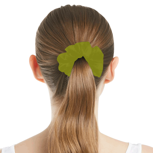 color olive All Over Print Hair Scrunchie