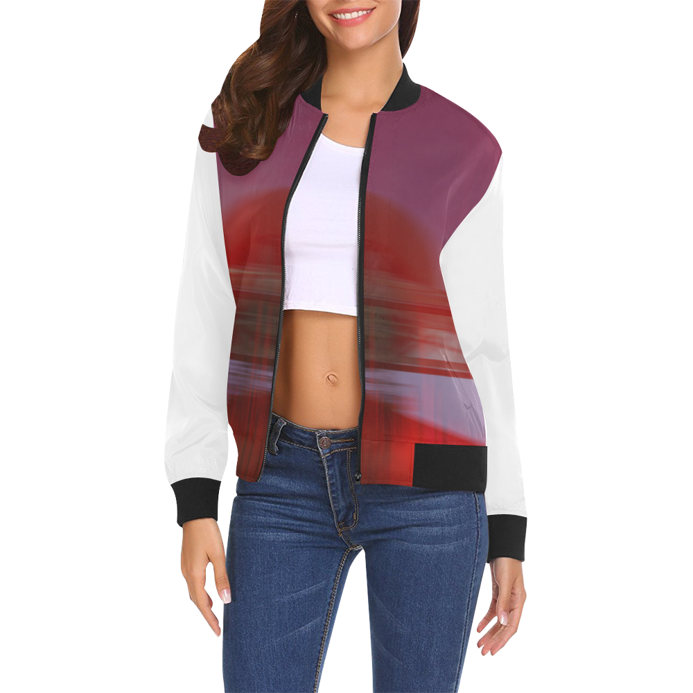 industrial All Over Print Bomber Jacket for Women (Model H19)