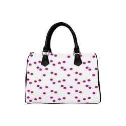 Pink Diamond Glitter Scattered Polka Dots Design Boston Handbag (Model 1621)