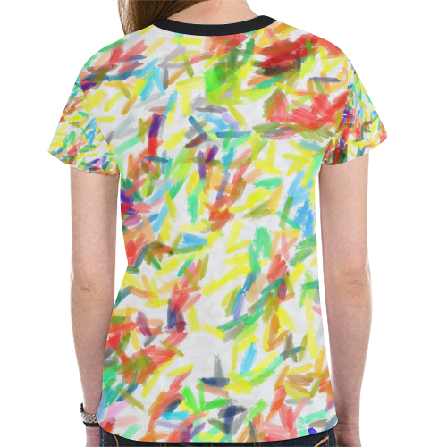 Colorful brush strokes New All Over Print T-shirt for Women (Model T45)